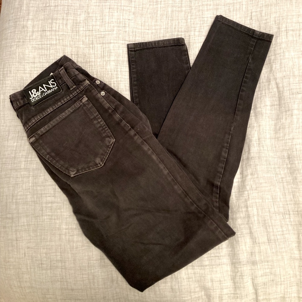 Dolce & Gabbana vintage straight leg black jeans, size 29 (but fit very small)